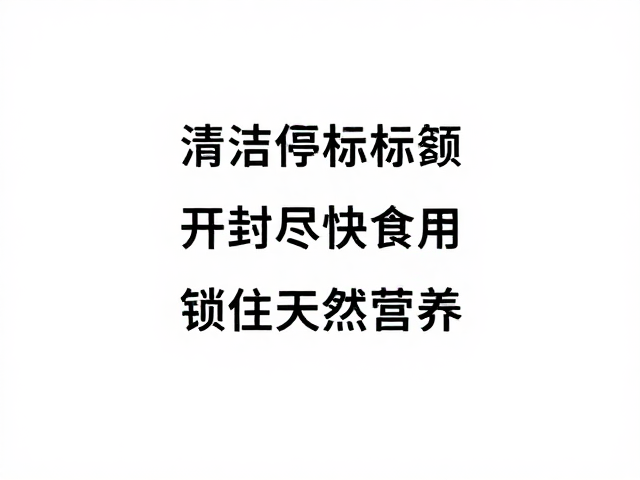 清洁标签，低温加工，开封尽快食用，锁住天然营养