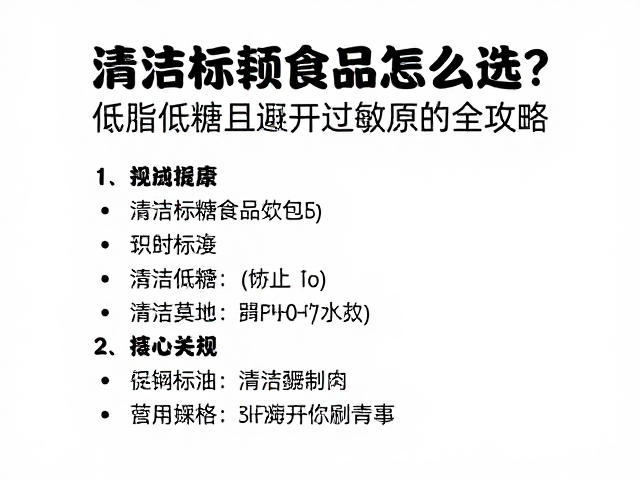 清洁标签食品怎么选？低脂低糖且避开过敏原的全攻略