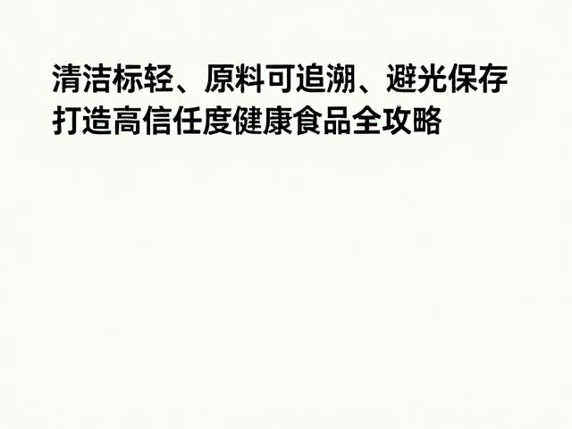 清洁标签，原料可追溯，避光保存，打造高信任度健康食品全攻略