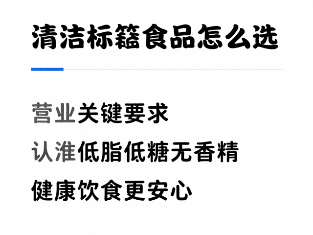 清洁标签食品怎么选？认准低脂低糖无香精，健康饮食更安心