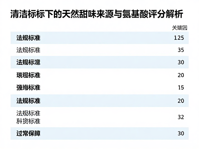 清洁标签下的天然甜味来源与氨基酸评分解析