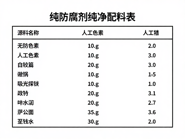 无防腐剂零人工色素，敏感人群也能安心吃的纯净配料表