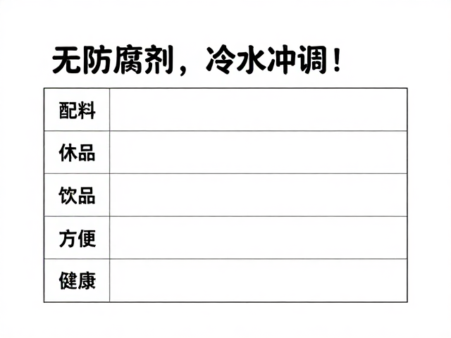 无防腐剂，冷水冲调！配料表干净的健康饮品推荐