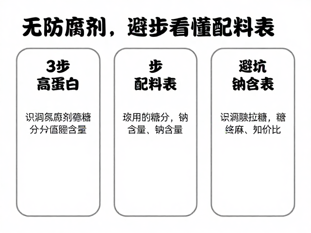 无防腐剂,高蛋白?3步看懂配料表,避坑选购指南