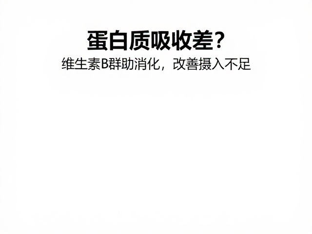 蛋白质吸收差？维生素B群助消化，改善摄入不足