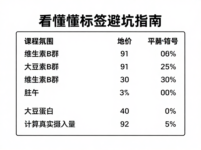 维生素B群与大豆蛋白营养成分标示规范，看懂标签避坑指南