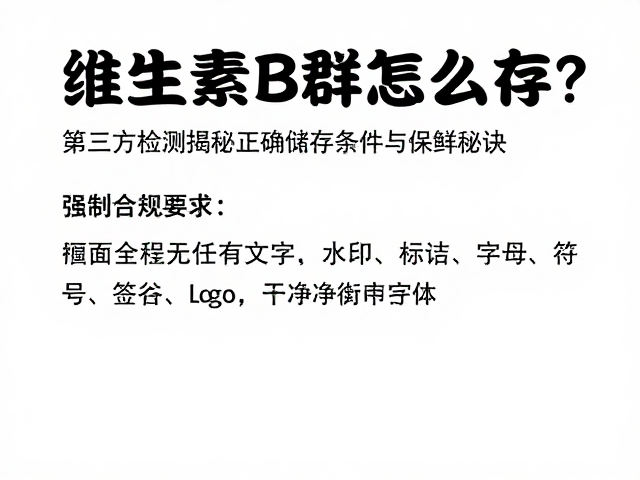 维生素B群怎么存?第三方检测揭秘正确储存条件与保鲜秘诀