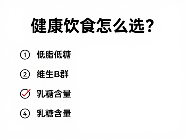 维生素B群,低脂低糖,乳糖含量,健康饮食怎么选?