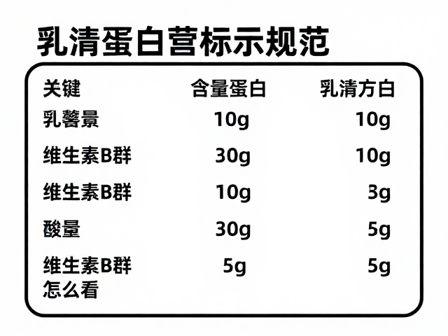 乳清蛋白营养标示规范，维生素B群含量怎么看？