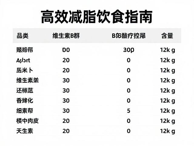 维生素B群每100克含量及热量控制,高效减脂饮食指南