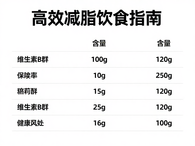 维生素B群每100克含量及热量控制,高效减脂饮食指南