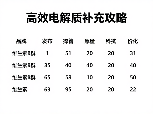 维生素B群搭配氨基酸评分,高效电解质补充攻略