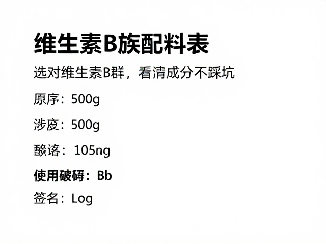 维生素B族配料表顺序揭秘，选对维生素B群，看清成分不踩坑
