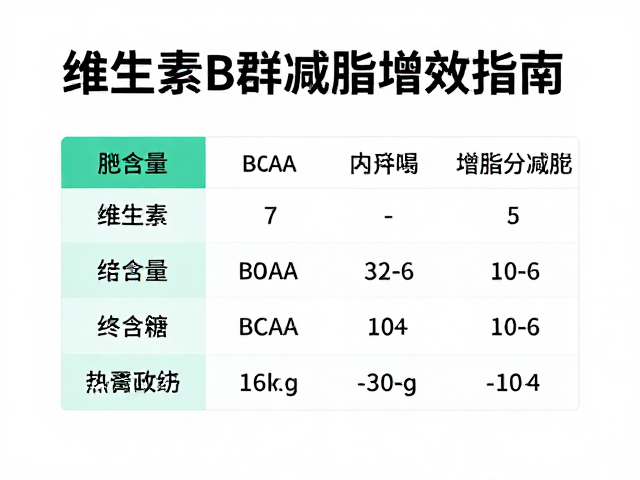 维生素B群,BCAA怎么搭?热量控制下的减脂增效指南