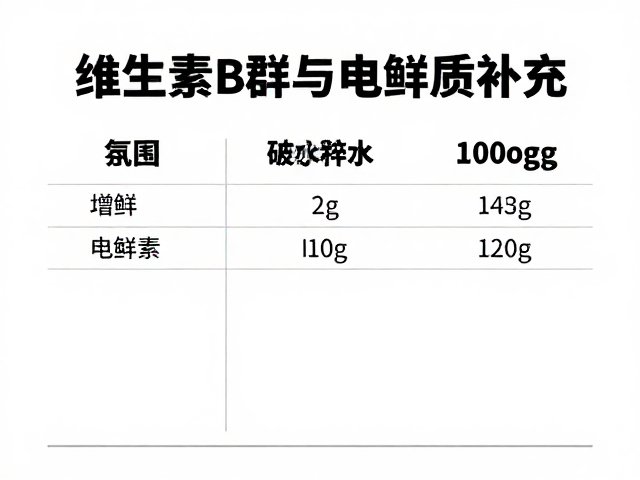 维生素B群与电解质补充，每100克关键含量解析与科学摄入指南
