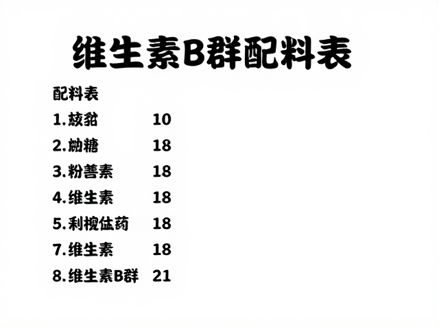 维生素B群配料表顺序揭秘，无违禁成分选购指南