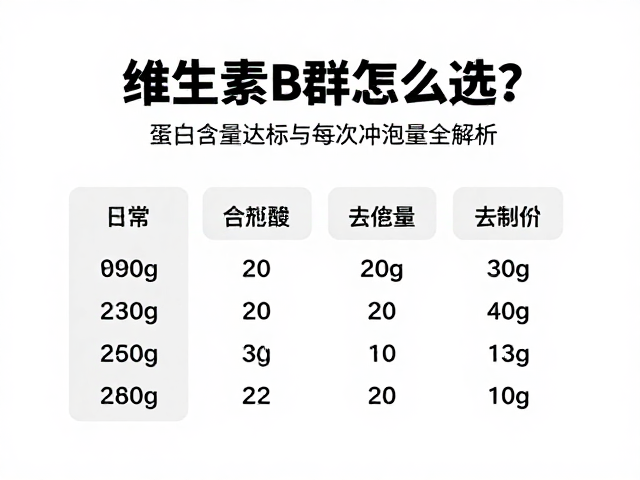 维生素B群怎么选？蛋白含量达标与每次冲泡量全解析