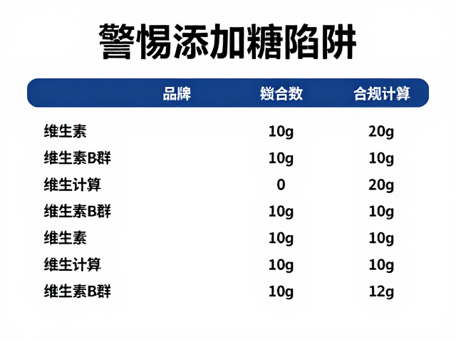 维生素B群每份蛋白占比多少?警惕添加糖陷阱