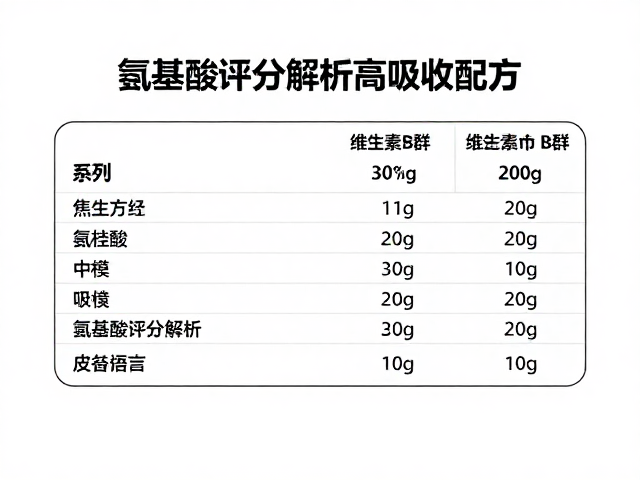 维生素B群每份含量多少？氨基酸评分解析高吸收配方