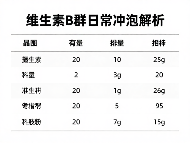 维生素B群每次冲泡多少？科学用量助体重管理