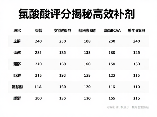 维生素B群与支链氨基酸BCAA对比,氨基酸评分揭秘高效补剂