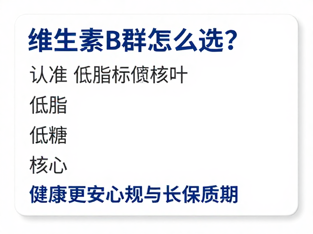 维生素B群怎么选？认准低脂低糖与长保质期，健康更安心