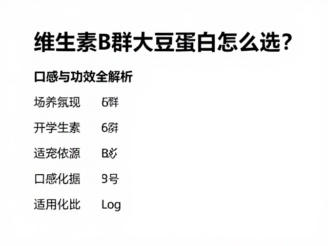 维生素B群大豆蛋白怎么选?口感与功效全解析