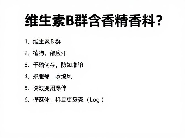 维生素B群含香精香料？正确储存条件防失效变质指南