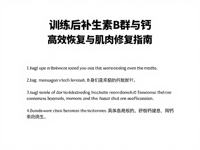 训练后补充维生素B群与钙,高效恢复与肌肉修复指南