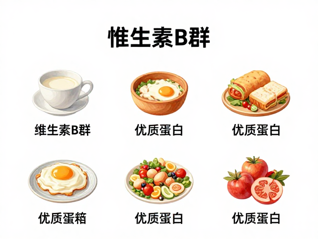 早餐搭配，维生素B群，优质蛋白，唤醒一天活力