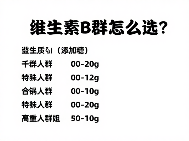 维生素B群怎么选?每份含量与添加糖真相揭秘