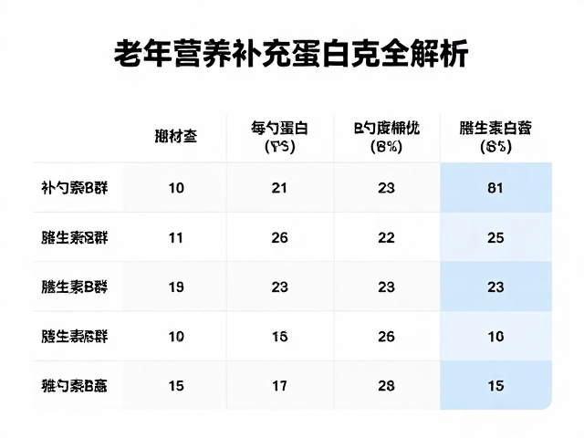老年营养补充，维生素B群与每勺蛋白克数全解析