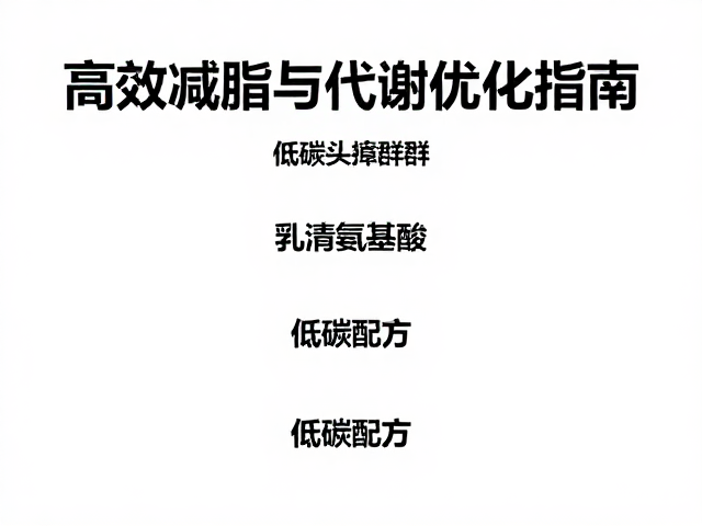 维生素B群,乳清氨基酸,低碳配方,高效减脂与代谢优化指南