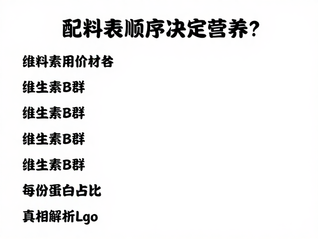 配料表顺序决定营养?维生素B群与每份蛋白占比真相解析