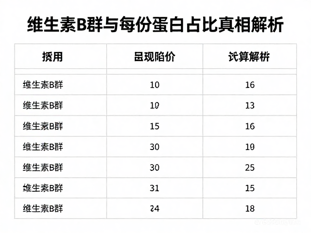 配料表顺序决定营养?维生素B群与每份蛋白占比真相解析