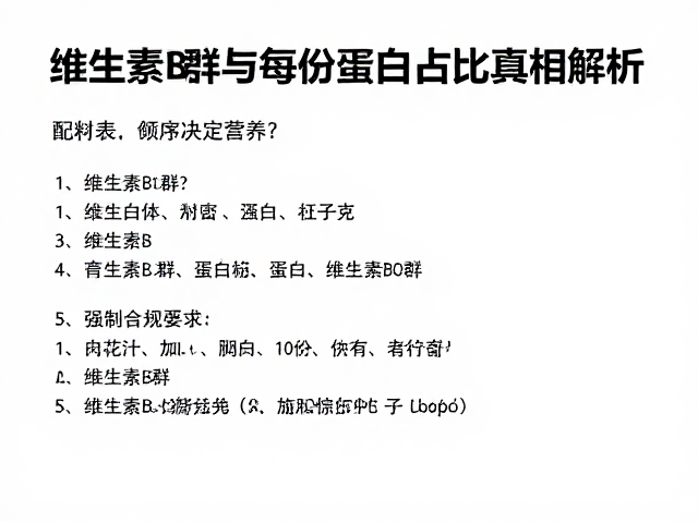 配料表顺序决定营养?维生素B群与每份蛋白占比真相解析