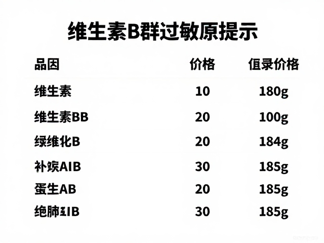 维生素B群过敏原提示，每克蛋白价格详解