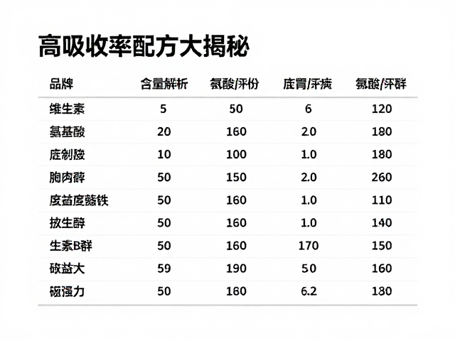 维生素B群氨基酸评分与每份含量解析,高吸收率配方大揭秘