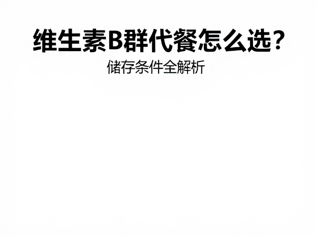 维生素B群代餐怎么选?储存条件全解析,锁住营养不失效