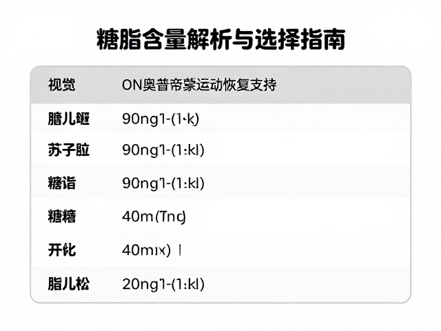 ON奥普帝蒙运动恢复支持，糖脂含量解析与选择指南