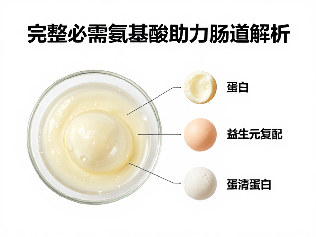 蛋清蛋白,益生元复配,完整必需氨基酸助力肠道健康