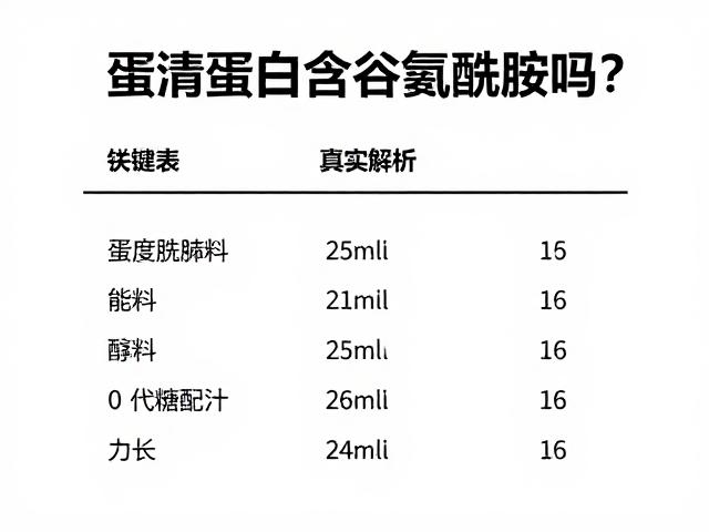 蛋清蛋白含谷氨酰胺吗？0代糖配方解析