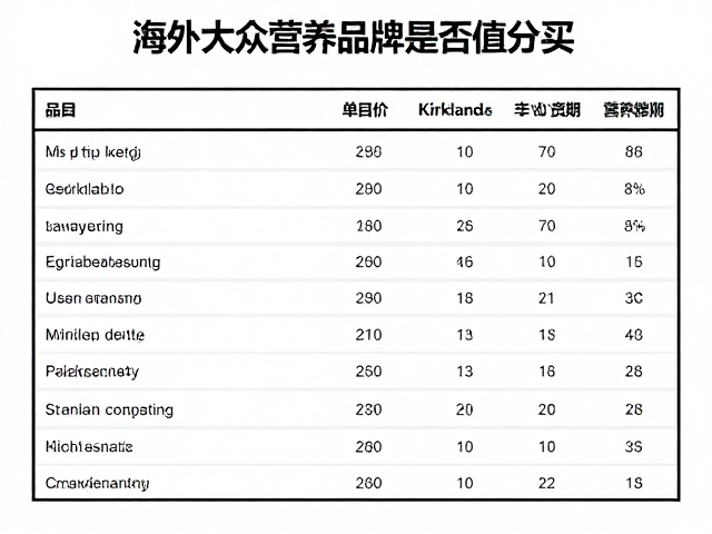 柯克兰Kirkland营养成分表解析，海外大众营养品牌是否值得买？
