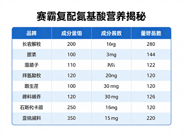 赛霸复配氨基酸营养揭秘，成分表清晰，精准营养更高效