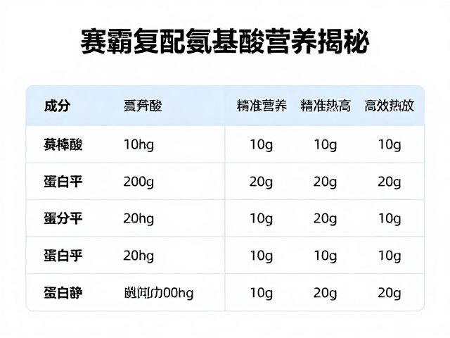 赛霸复配氨基酸营养揭秘，成分表清晰，精准营养更高效