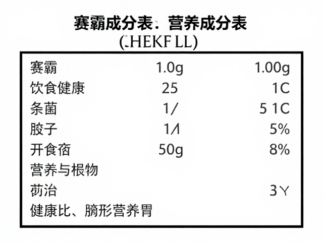 赛霸单次条装，营养成分表清晰，健康饮食新选择