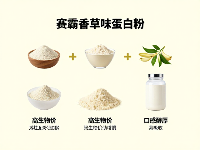 赛霸香草味蛋白粉，高生物价助增肌，口感醇厚易吸收