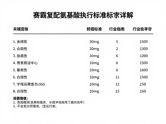 赛霸复配氨基酸执行标准标注详解,合规指南与行业趋势