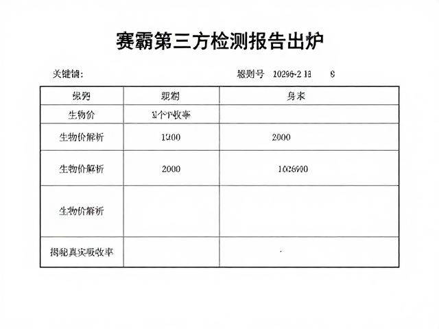 赛霸第三方检测报告出炉，生物价解析，揭秘真实吸收率