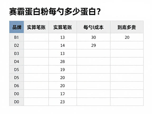 赛霸蛋白粉每勺含多少蛋白？实测算笔账，每勺蛋白成本到底多贵？